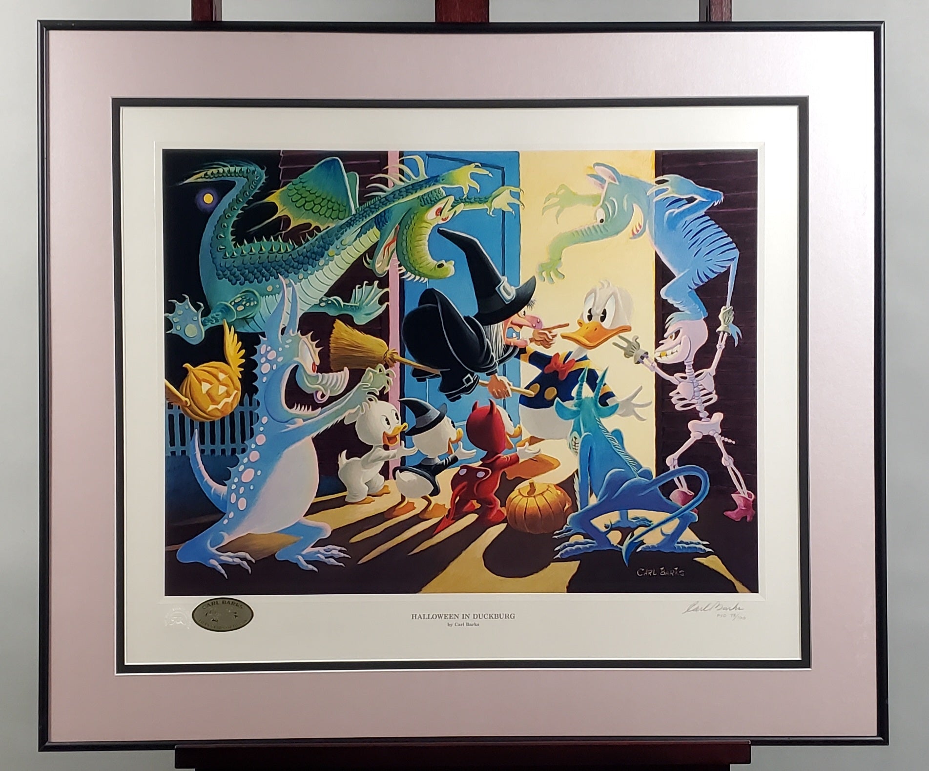 Donald Duck Halloween In Duckburg Carl Barks Signed Gold Plate Anniversary Edition